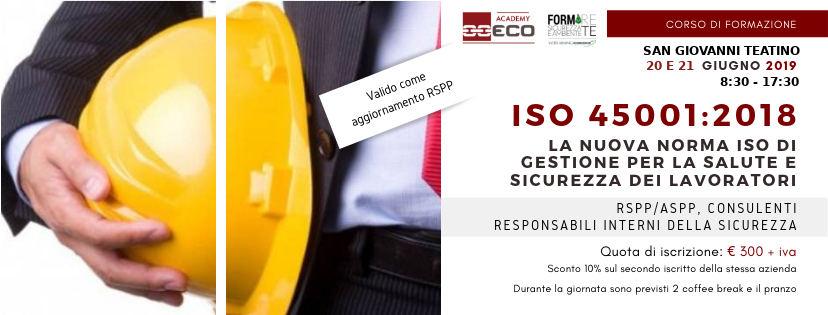 La Nuova Norma ISO 45001:2018 | CIATTONI